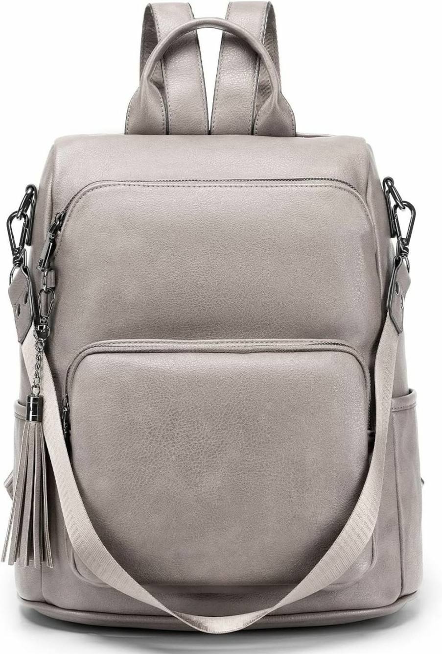 Backpack Handbags | Roulens Roulens Backpack Purse For Women Pu Leather Anti-Theft Fashion Travel College Ladies Shoulder Bags With Tassel