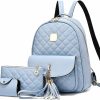 Backpack Handbags | I IHAYNER I Ihayner Women'S Simple Design Quilted Backpack Mini Backpack For Women 3Pcs Leather Backpack Purse For Women Small Backpack