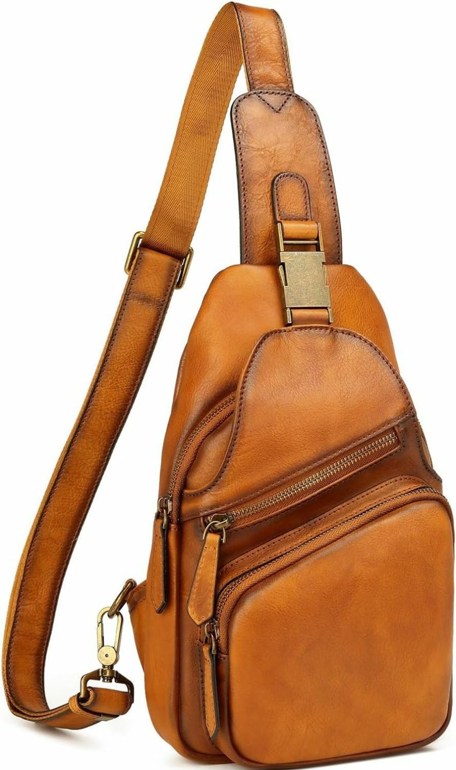 Backpack Handbags | Lieseh Lieseh Vintage Genuine Leather For Men Crossbody Shoulder Chest Pack Casual Bag Outdoor Travel Backpack