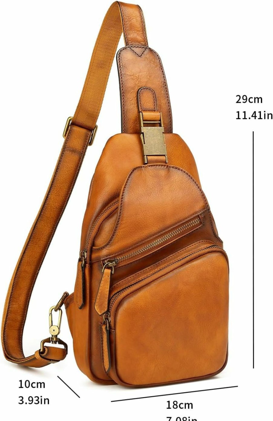 Backpack Handbags | Lieseh Lieseh Vintage Genuine Leather For Men Crossbody Shoulder Chest Pack Casual Bag Outdoor Travel Backpack