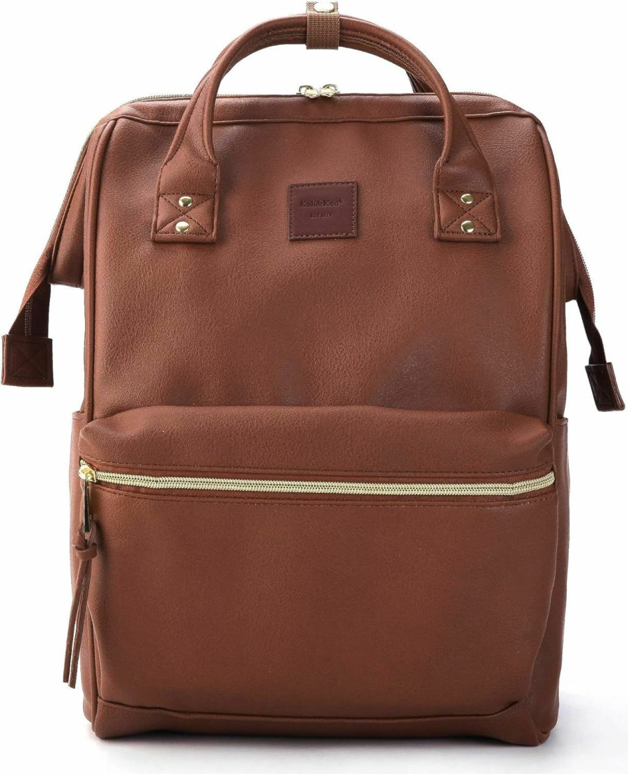 Backpack Handbags | Kah&Kee Kah&Kee Faux-Leather Backpack Diaper Bag With Laptop Compartment Travel School For Women Man