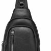 Backpack Handbags | Cnoles Cnoles Sling Bag For Women Vegan Leather Fashion Small Travel Backpack Shoulder Crossbody Bags For Women Waist Packs With Guitar Strap Black