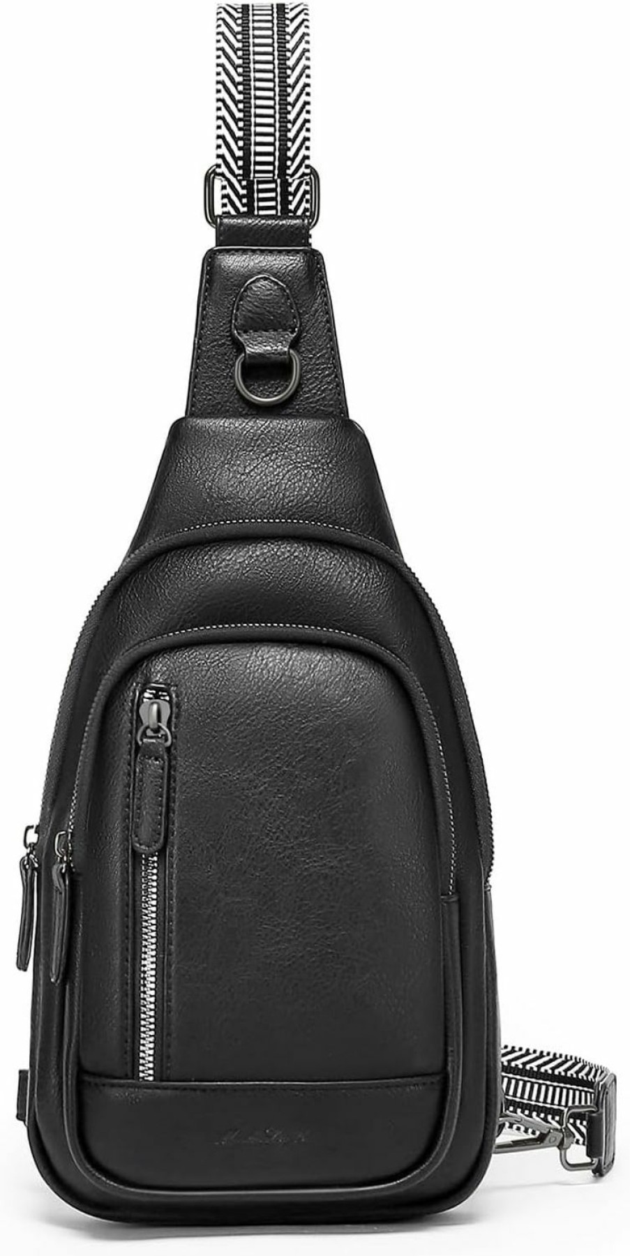 Backpack Handbags | Cnoles Cnoles Sling Bag For Women Vegan Leather Fashion Small Travel Backpack Shoulder Crossbody Bags For Women Waist Packs With Guitar Strap Black