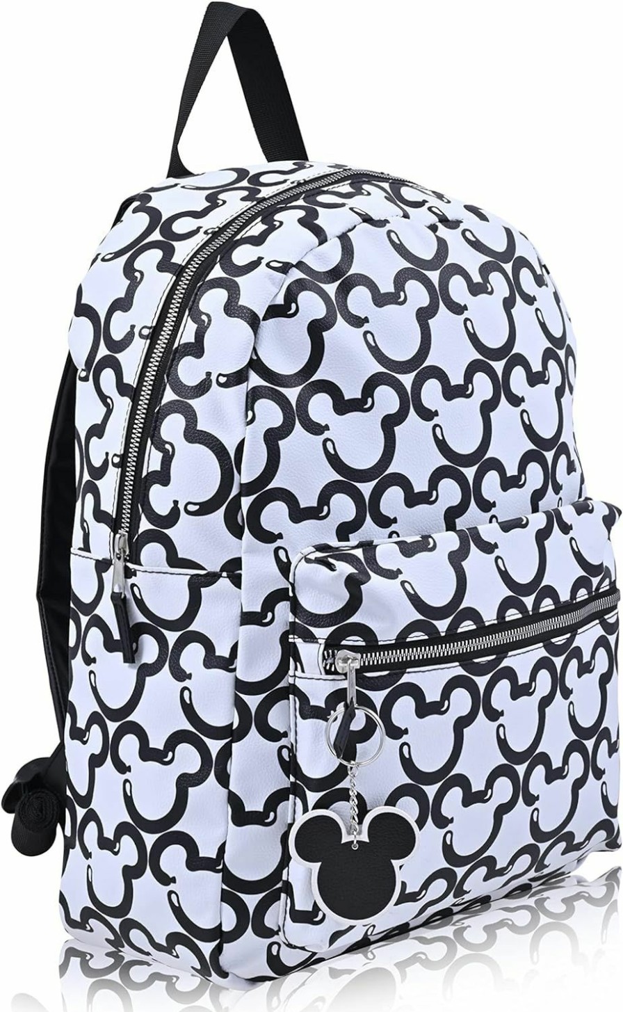 Backpack Handbags | Disney Disney Minnie Mouse Backpack For Women And Teens | Womens Mickey Mouse Double Strap Shoulder Bag (White Mickey)