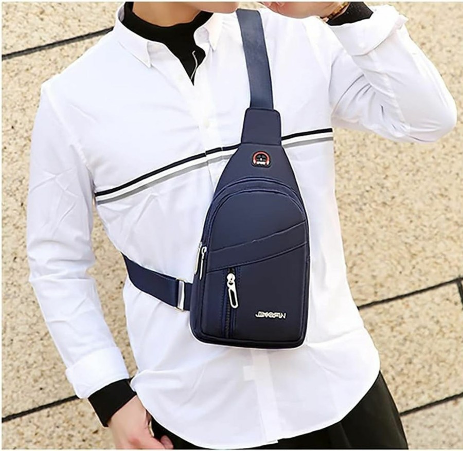 Backpack Handbags | YERCHIC Yerchic Small Sling Bag For Men Crossbody One Strap Casual Daypack Bag With Earphone Hole For Travel Outdoor Sports