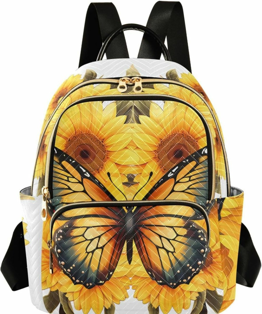 Backpack Handbags | BOENLE Boenle Butterfly Sunflower Fashion Travel Backpack For Women Multi Pockets Lightweight Purse For Women-M