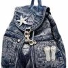 Backpack Handbags | YeFine Yefine Fashion Denim Backpack Purse For Women Jean Bags With Rhinestones Decorations Casual Daypacks (With Beach Sandals Blue)