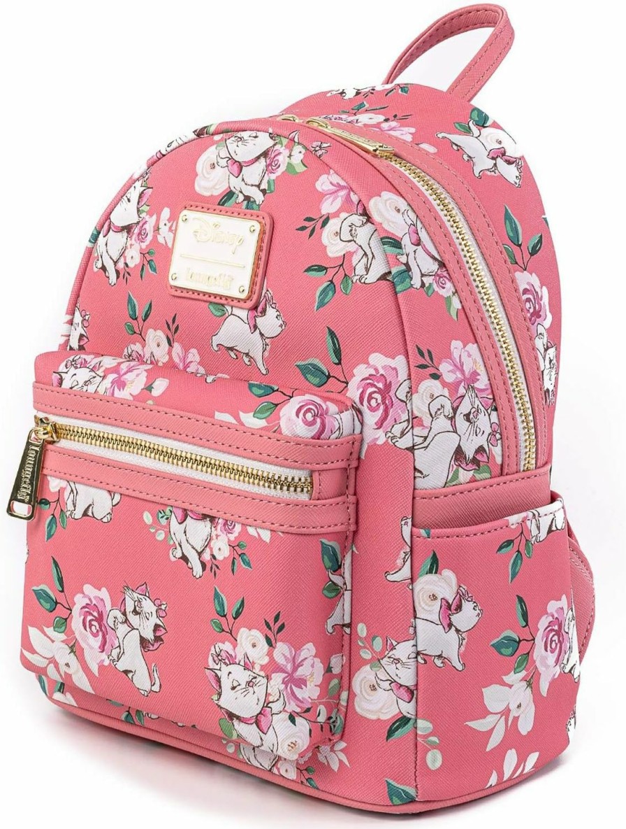 Backpack Handbags | Loungefly Loungefly Disney The Aristocats Marie Pink Floral Allover-Print Mini Fashion Handbag Backpack Wdbk1287