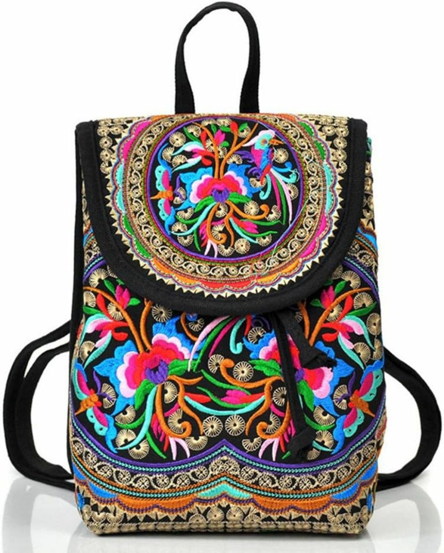 Backpack Handbags | Goodhan Goodhan Vintage Embroidered Women Backpack Ethnic Travel Handbag Shoulder Bag