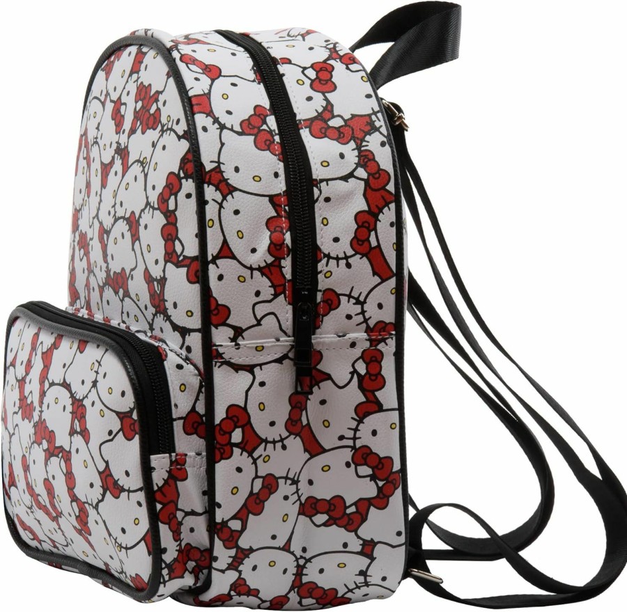 Backpack Handbags | AI ACCESSORY INNOVATIONS Ai Accessory Innovations Sanrio'S Hello Kitty Allover Print Double Strap Shoulder Bag, Mini Backpack Purse With Molded Bow Dangle, 10.5 Inches, Adjustable Straps, Faux Leather