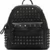 Backpack Handbags | JOZZYAPA Jozzyapa Black Faux Leather Studded Backpack Purse Rhinestone Backpack Purse Gothic Motorcycle Biker Backpack Purse Mall Goth Bag Gothic Gifts For Women