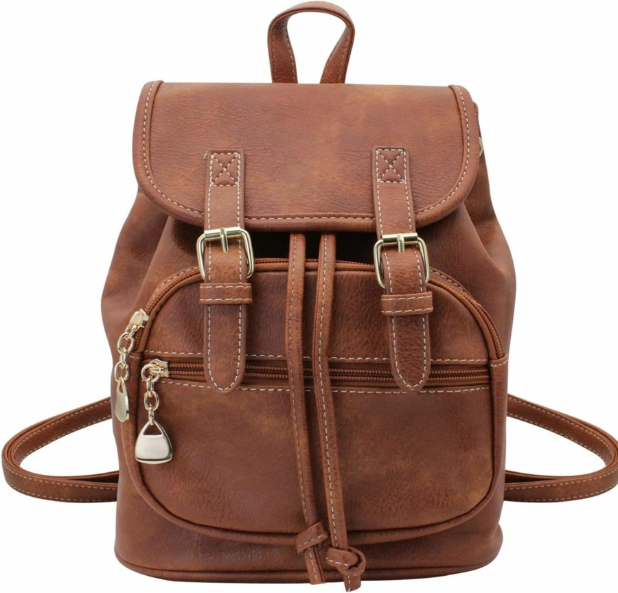 Backpack Handbags | WisePoint Wisepoint Women'S Backpack Purse, Pu Leather Backpack Purse For Women, Casual Ladies Backpack Purses Small Backpack Purse (Brown)