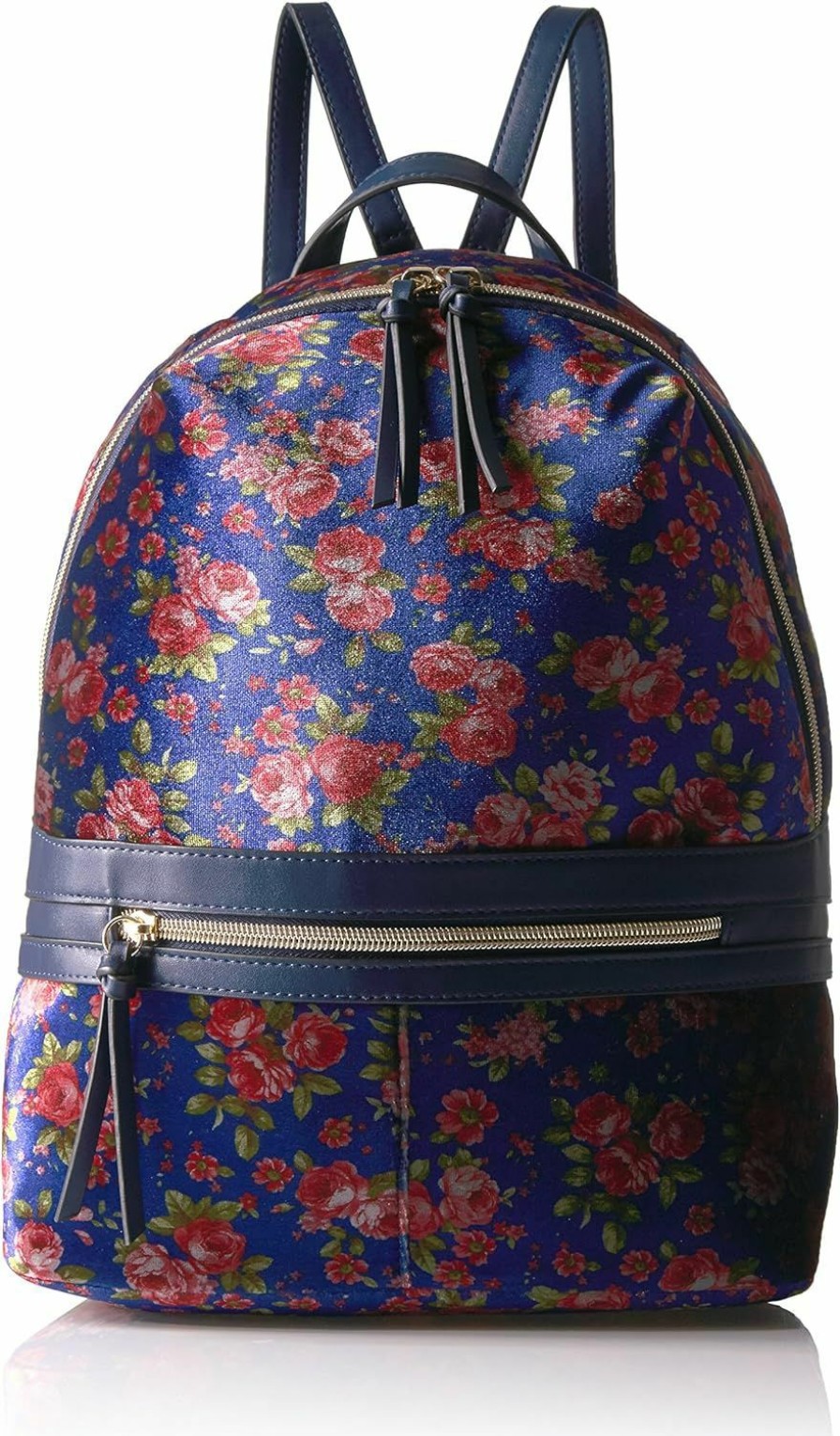 Backpack Handbags | T-Shirt & Jeans T-Shirt & Jeans Blue Floral Velvet Back Pack