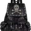 Backpack Handbags | FiveloveTwo Fivelovetwo Women Rivets Backpack Rucksack Rhinestones Daypack Multi-Pocket Purse Shoulder Bag Black