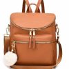 Backpack Handbags | I IHAYNER I Ihayner Women Backpack Purse Fashion Leather Large Designer Travel Bag Ladies College Shoulder Bags With Pompom, 2 Pieces (White)