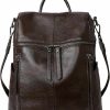 Backpack Handbags | Iswee Iswee Genuine Leather Backpack For Women Casual Backpacks Purse Fashion Ladies Work Travel Bag Anti-Theft (Coffee)