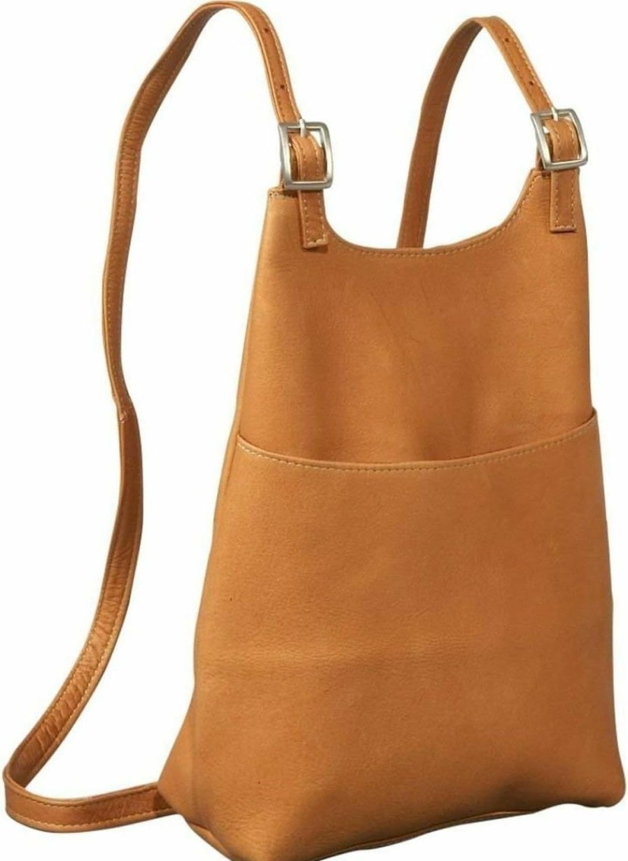 Backpack Handbags | Le Donne Le Donne Leather Women'S Slim Sling Backpack Premium Full-Grain Colombian Vaquetta Leather Backpack, 12\" X 4\" X 9\", Tan