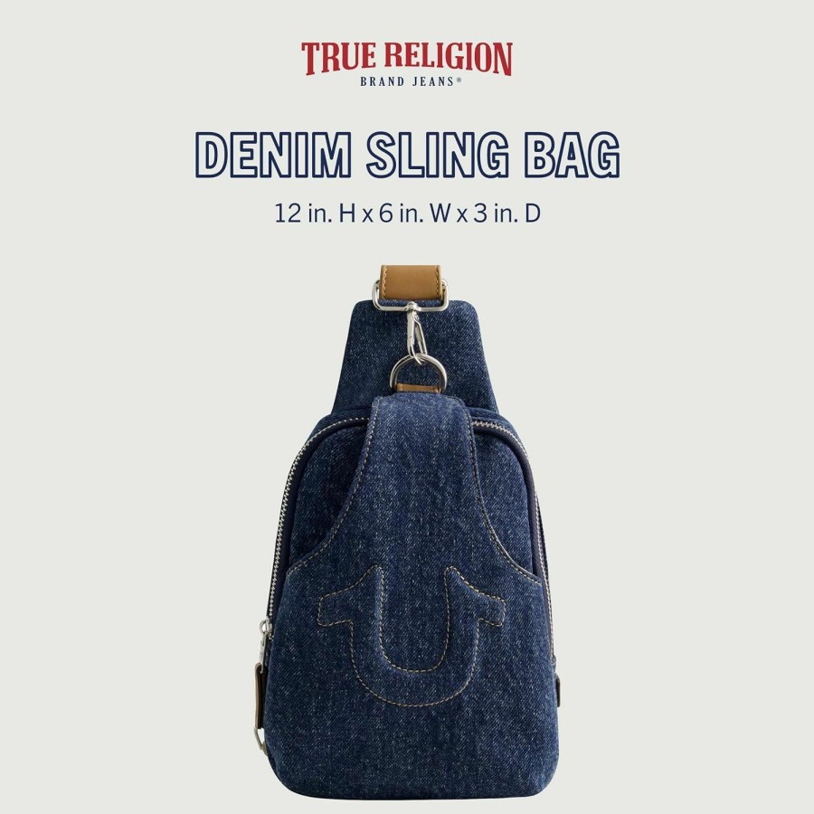 Backpack Handbags | True Religion True Religion Women'S Sling Bag, Small Travel Backpack With Adjustable Shoulder Crossbody Strap, Dark Denim