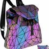 Backpack Handbags | onlinelux Onlinelux Geometric Luminous Purses And Handbags For Women Holographic Reflective Bag Backpack Wallet Clutch Set