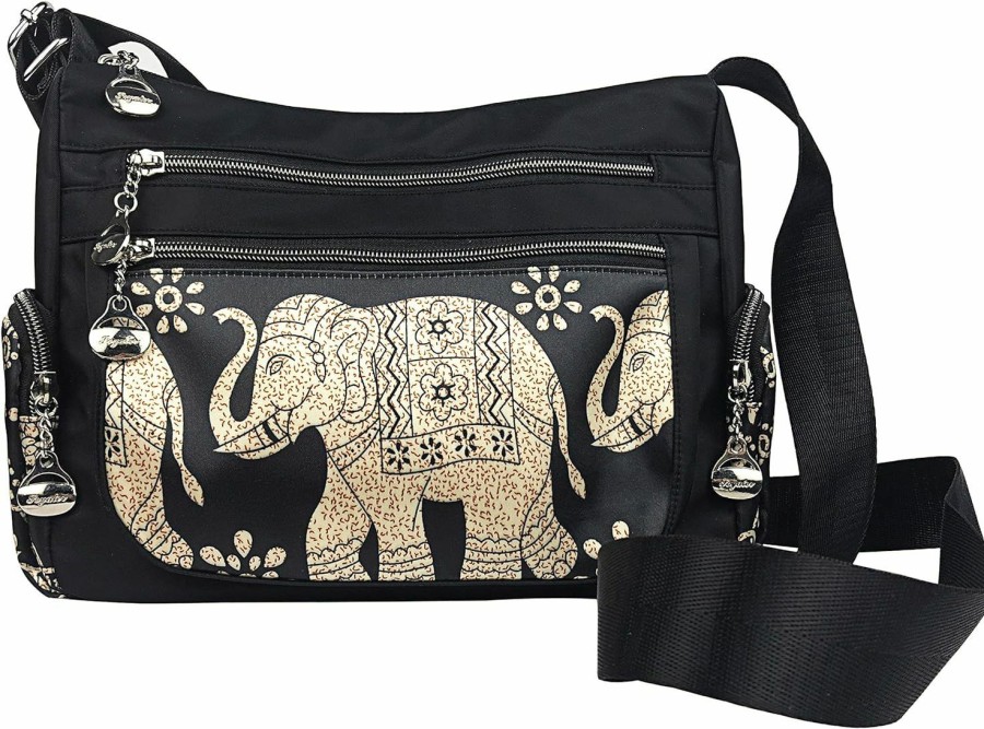 Backpack Handbags | WONSHREE Wonshree Crossbody Bag For Women, Nylon Shoulder Bags Multi-Pocket Purse And Handbag Small Boho Elephant Daypack Backpack Lightweight Travel Messenger Bag