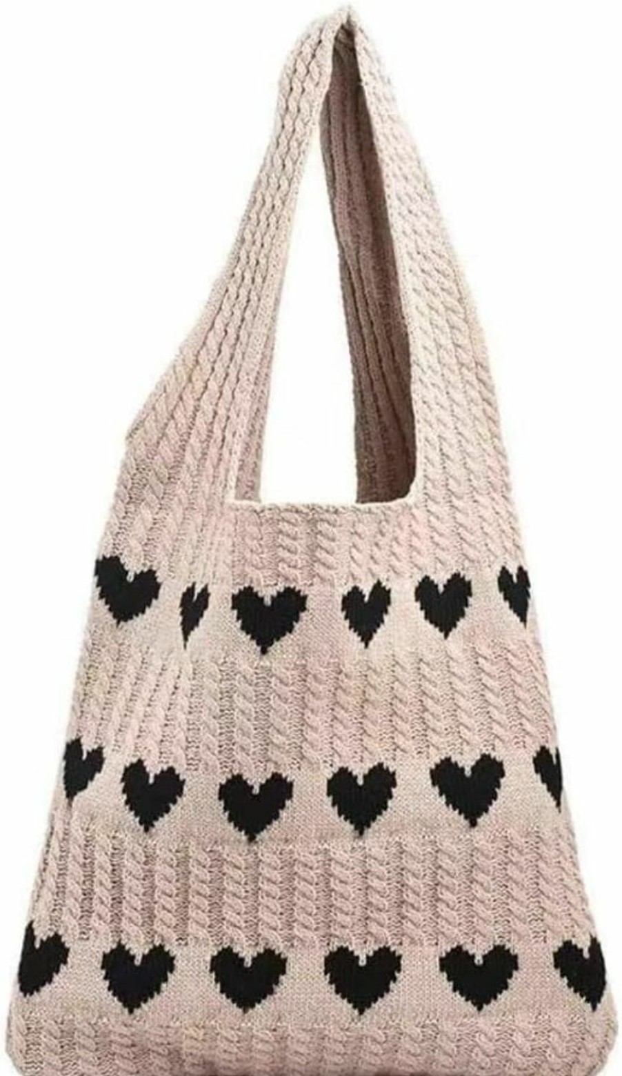 Backpack Handbags | Pokn Pokn Crochet Tote Bag Heart Tote Cutecore Key Chain Cute Tote Bag Y2K Accessories Shoulder Bag Heart Bag Hobo Bag Y2K Knit