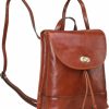 Backpack Handbags | Banuce Banuce Fashion Small Full Grains Italian Vegetable Tanned Leather Convertible Backpack Purse For Women Shoulder Bag And Sling Bag Brown