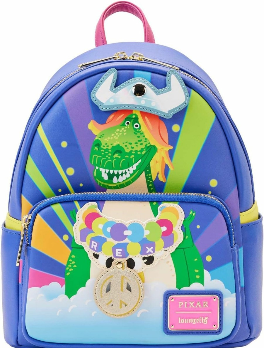 Backpack Handbags | Loungefly Loungefly Disney Pixar Toy Story Partysaurus Rex Womens Double Strap Shoulder Bag Mini Backpack Purse