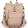 Backpack Handbags | UTO Uto Backpack Purse For Women Stylish Vegan Leather Shoulder Bag Designer Travel Purse With Detachable Colorful Strap