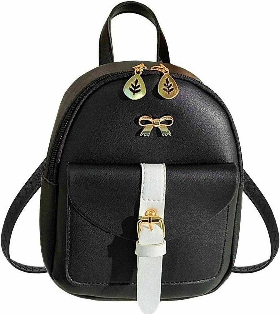 Backpack Handbags | NUWA Nuwa Girls Cute Backpack Mini Bag Gift For Teen Year Old Cell Phone Purse Small Zipper Satchel Women Bowknot Bags,Sweden Simple Style Normcore (Black)