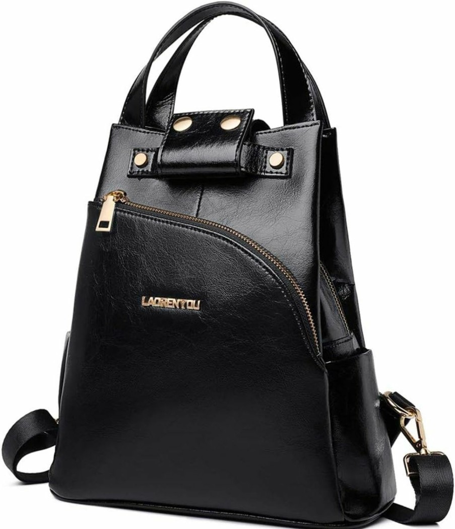 Backpack Handbags | LAORENTOU Laorentou Cow Leather Backpack Purse For Women Antitheft Rucksack Ladies Shoulder Bag Leather Handbag Backpacks