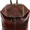 Backpack Handbags | Time Resistance Time Resistance Leather Backpack Vintage Rucksack Business Backpack Laptop Bag Uni Dark Brown