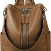 Backpack Handbags | YALUXE Yaluxe Women'S Genuine Leather Small Fashion Backpack Purse With Multiple Pockets