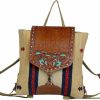 Backpack Handbags | Myra Bag Myra Bag Western Leather Backpack Bag For Women - Flapover Upcycled Cowhide Bag Lucent