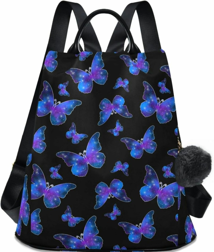 Backpack Handbags | ALAZA Alaza Butterfly Print Galaxy Starry Backpack Purse For Women Anti Theft Fashion Back Pack Shoulder Bag