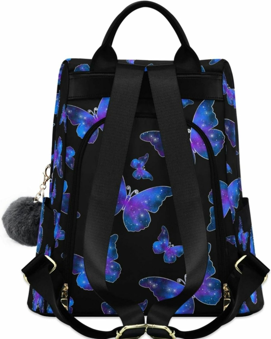 Backpack Handbags | ALAZA Alaza Butterfly Print Galaxy Starry Backpack Purse For Women Anti Theft Fashion Back Pack Shoulder Bag