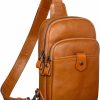 Backpack Handbags | CENUNCO Cenunco Genuine Leather Sling Bag Small Crossbody Sling Backpack Chest Purse Shoulder Bag