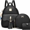 Backpack Handbags | BESYIGA Besyiga Mini Backpack Purse For Women Leather Backpack Purse For Women, College Shoulder Bags With Tassel For Ladies, 3 Pcs Pearl Blue