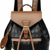 Backpack Handbags | NZ SIXVONA Nz Sixvona Mini Backpack Purse For Women, Drawstring Small Backpack Faux Leather Flap Checkered Backpack Purse For Women-Brown