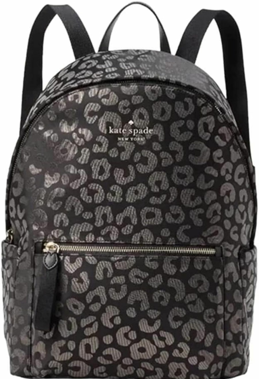 Backpack Handbags | Kate Spade New York Kate Spade New York Chelsea Medium The Little Better Nylon Backpack Black Multi Leopard