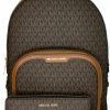 Backpack Handbags | Michael Kors Michael Kors Michael Michael Kors Jaycee Large Zip Pocket Backpack Bundled With Large Continental Wallet/Wristlet Purse Hook (Signature Mk Brown)