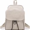 Backpack Handbags | CORIOS Corios Vintage Women Backpack Anti-Theft Drawstring Daypacks Canvas Rucksack Casual Shoulder Bag Handbag Top-Handle Bag For Vacation Travel Hiking Camping White