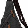 Backpack Handbags | HuxFam Huxfam Canvas Sling Bag For Men Women Crossbody Bags Convertible Backpack Purse Causal Daypack Travel Cycling Hiking Rucksack