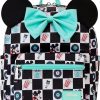 Backpack Handbags | MicWholesale Mouse Loungefly Mickey & Minnie Date Night Diner Checkered All-Over Print Nylon Mini Backpack