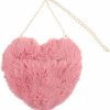 Backpack Handbags | Abaodam Abaodam Heart Shaped Purse Soft Fluffy Faux Fur Crossbody Bag Handbag Shoulder Bag With Chain For Women Girls Valentines Day