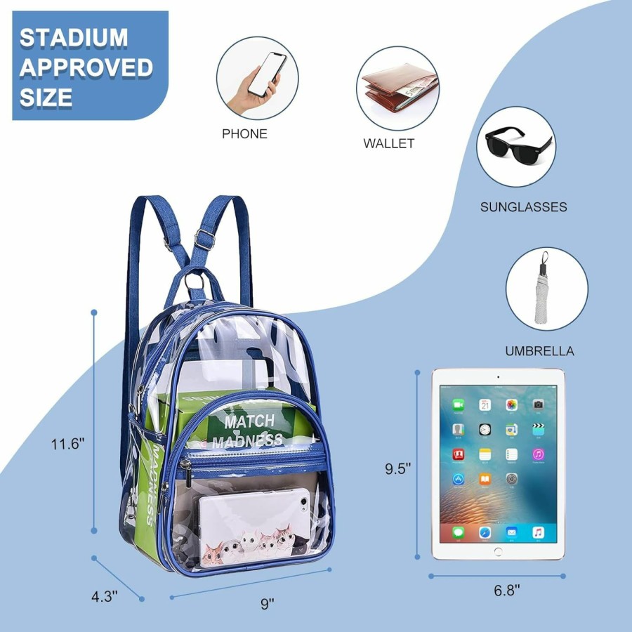 Backpack Handbags | Oraben Oraben Clear Backpack, Clear Bag Stadium Approved Small Transparent Backpacks See Through Bag For Concert Security (Grey, Small)