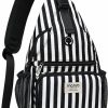 Backpack Handbags | MOSISO Mosiso Crossbody Sling Backpack Hiking Daypack, Vertical Stripe Sling Bag With Front Raised Pocket Travel One Shoulder Chest Bag, Black