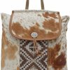 Backpack Handbags | Myra Bag Myra Bag Western Leather Backpack Bag For Women - Flapover Upcycled Cowhide Bag Elisa