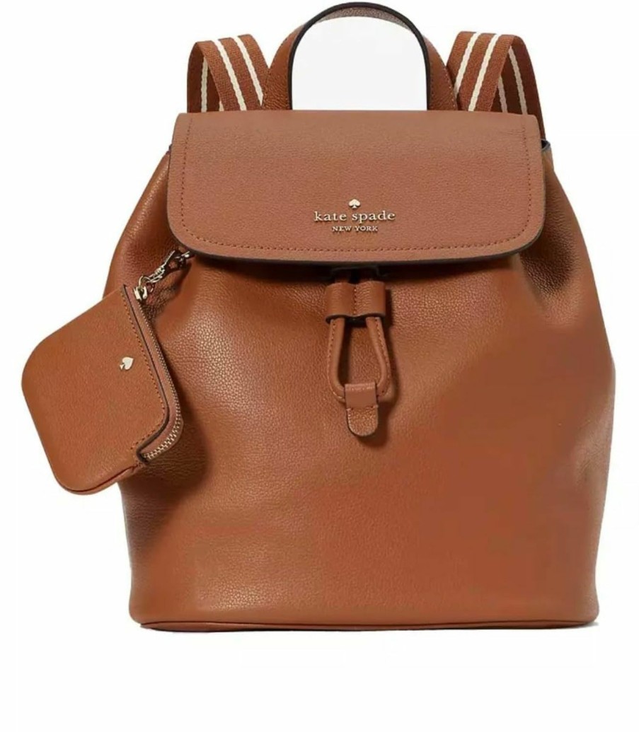 Backpack Handbags | Kate Spade New York Kate Spade New York Women'S Rosie Pebbled Leather Medium Flap Backpack, Warm Gingerbread