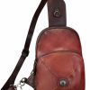 Backpack Handbags | IVTG Genuine Leather Sling Bag For Women Sling Backpack Retro Chest Shoulder Vintage Handmade Hiking Crossbody Purse