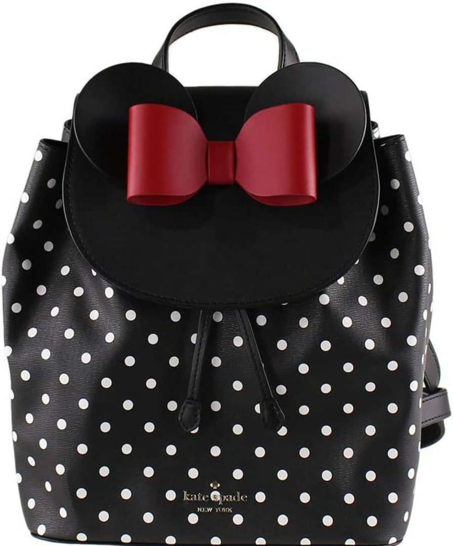 Backpack Handbags | Kate Spade New York Kate Spade New York X Disney Minnie Mouse Black Polka Dot Leather Backpack